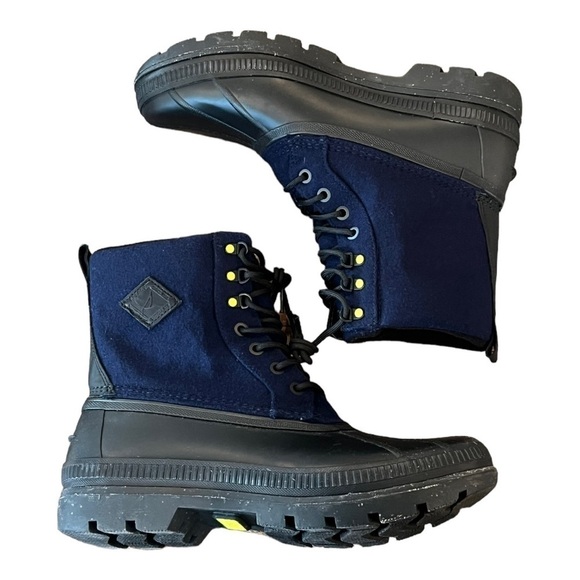 SPERRY Seacycled Ice Bay Boot Wool Blend Upper Navy - Picture 7 of 10